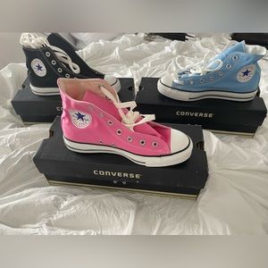NEW CONVERSE Chuck Taylor ALL STAR Black, Pink or Baby Blue USA MEN 5, WOMEN 7.